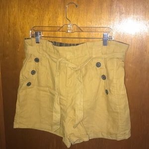 Anthropologie DotL shorts size 12 mustard yellow